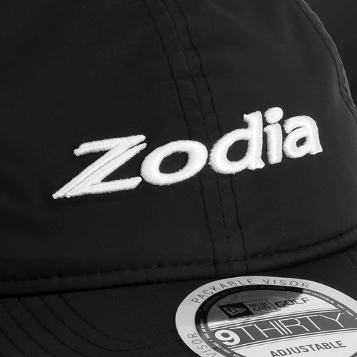 Zodia Waterproof Rain Cap with adjustable packable visor in black, featuring a breathable, water-resistant nylon material.