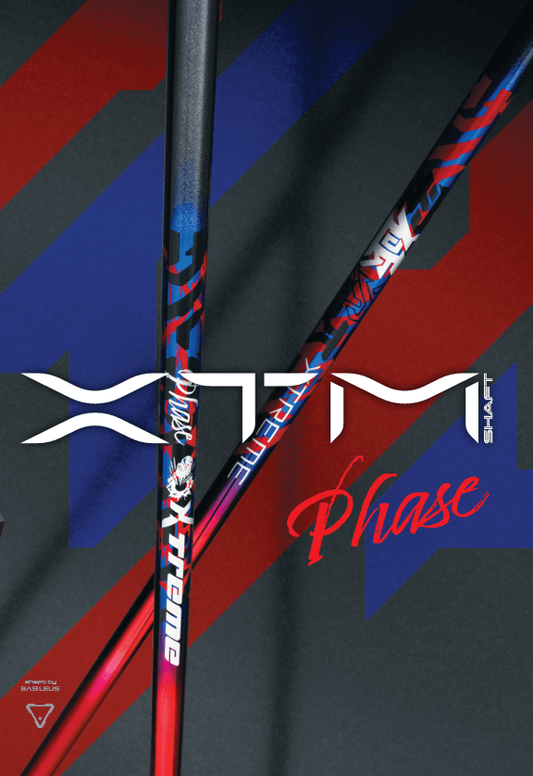 XTM PHASE Shaft showcasing its vibrant design and branding details in an eye-catching layout.
