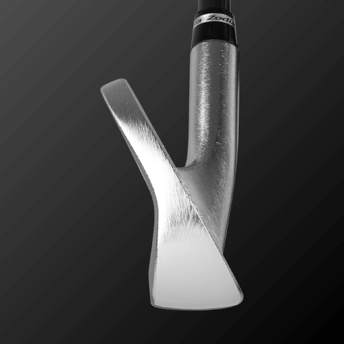 Zodia CGX-CB II Iron Set close-up showing sleek silver blade design and customizable features.