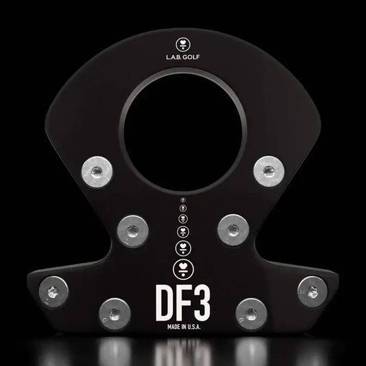 L.A.B. Golf DF3 Stock Putter front view showcasing its unique design and build features.
