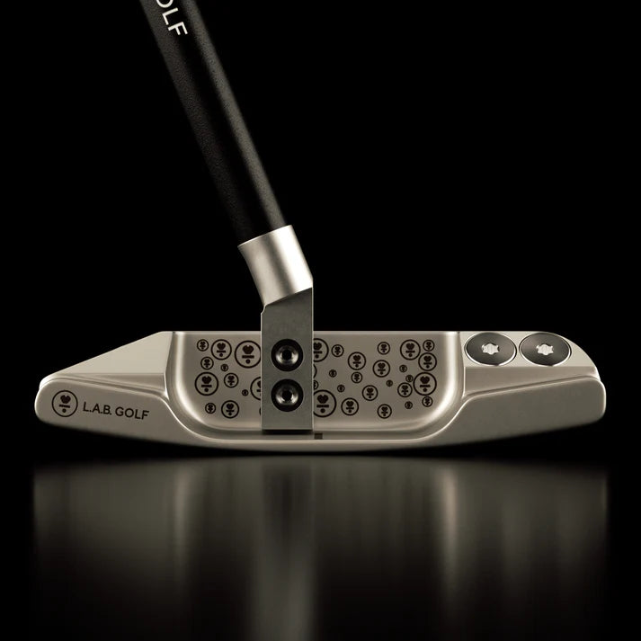 L.A.B. OZ.1 LINK.1 Stock Putter showcasing precision design and craftsmanship in a sleek display.