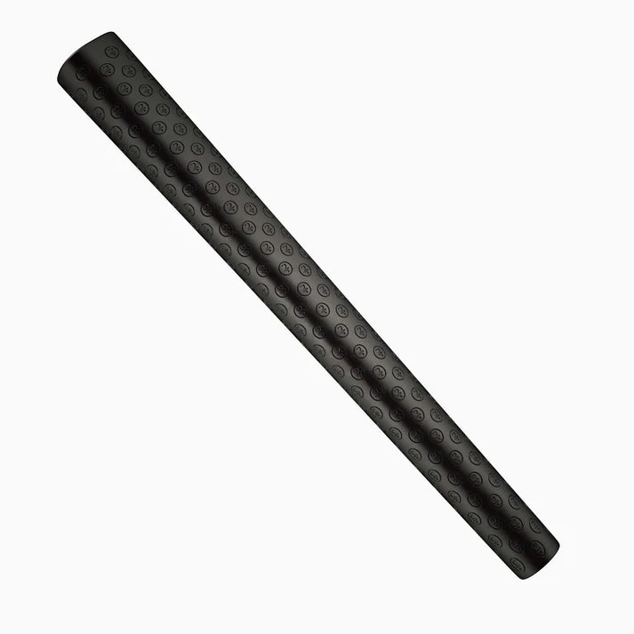 Black golf putter grip with textured surface for enhanced feel and control.