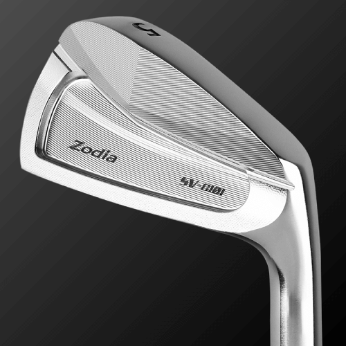 Zodia SV-C101 Iron Set close-up showing precision design and detailing for average golfers, enhancing performance and feel.