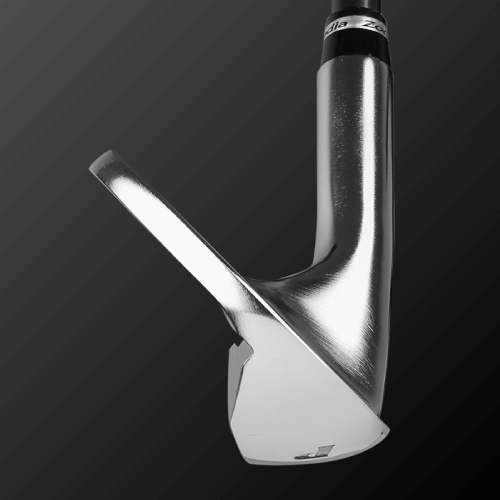 Close-up of Zodia SV-C101 iron club showing undercut cavity structure and sleek design.