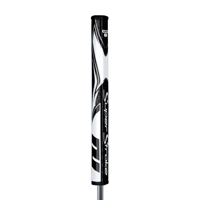 SuperStroke Zenergy Flatso putter grip showcasing its unique flat design and sleek black and white styling.