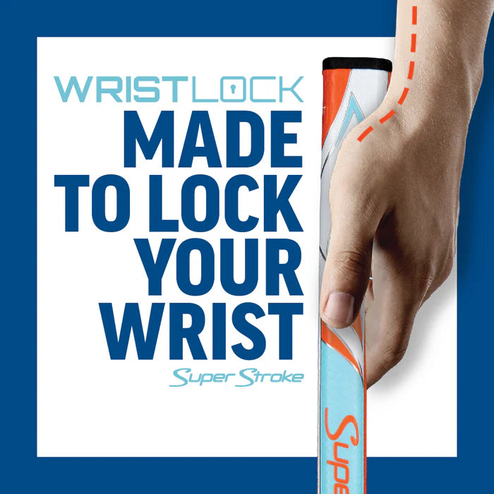 SuperStroke WristLock putter grip designed to lock wrists for better putting consistency and control in golf.