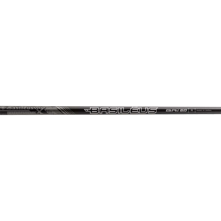 Basileus BRi Iron Shaft with a sleek black design showcasing brand and specifications.