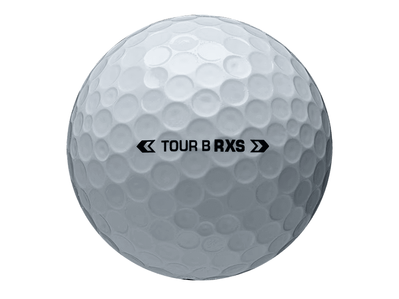 Bridgestone TOUR B RXS golf ball showcasing advanced design for tour-level spin and soft feel.