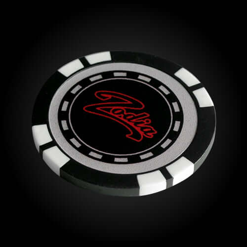 Zodia Casino Chip Marker with Zodiac logo, reversible design, 40mm diameter, ideal for gifts or poker enthusiasts.