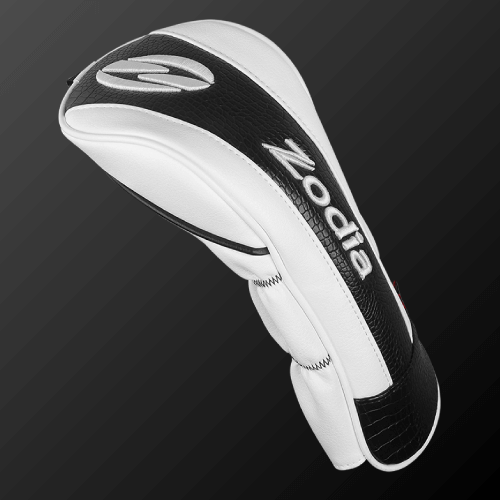 Zodia Caiman Print Head Cover in black and white with iconic logo for a stylish golf accessory.