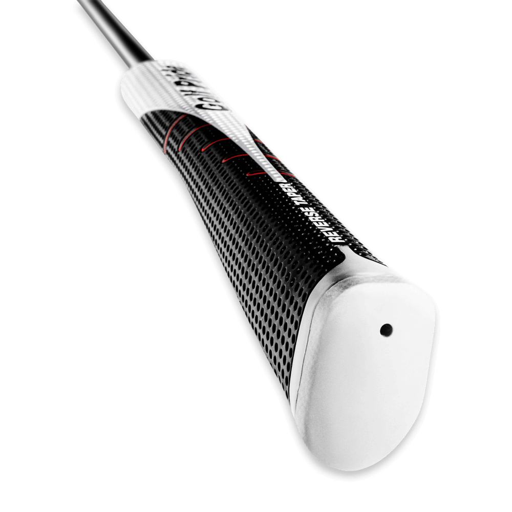 Golf Pride Reverse Taper pistol grip featuring a textured surface for optimal control and a modern tapered design.