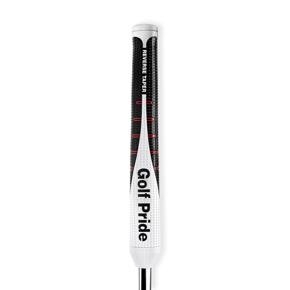 Golf Pride Reverse Taper putter grip featuring a classic pistol shape and tacky feel for optimized putting performance.