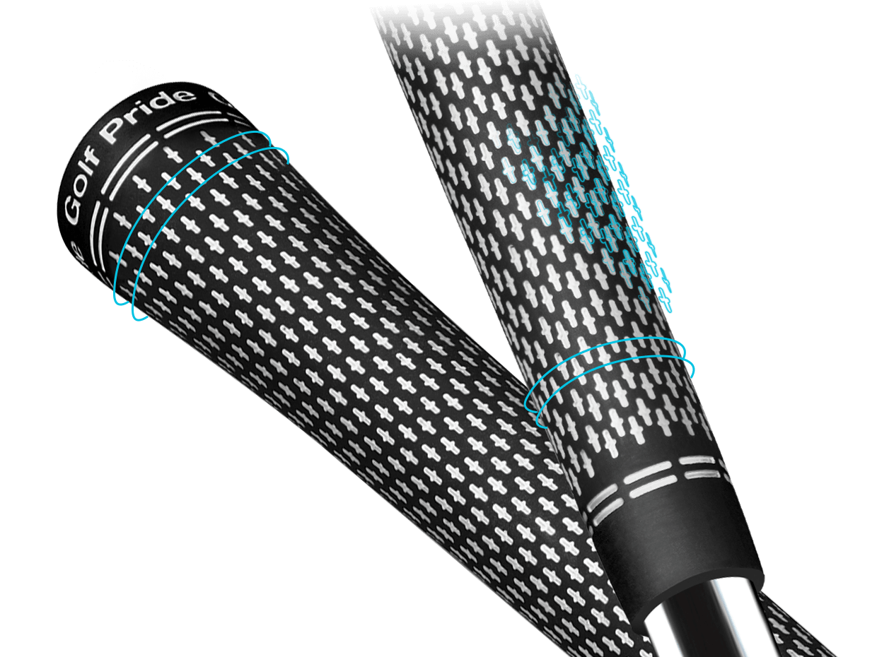 Golf Pride Tour Velvet 360 golf grips featuring a non-slip surface and double-dash rings for a consistent look.