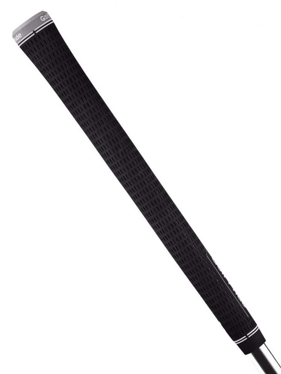 Golf Pride Tour Velvet Plus4 grip showcasing its textured surface and larger lower hand for improved swing power.