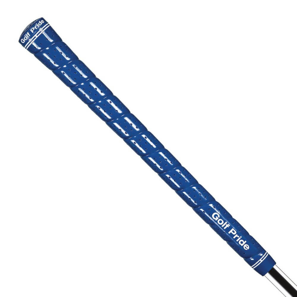 Golf Pride Tour Wrap 2G golf grip in blue, features enhanced tackiness and soft material for optimal feel and performance.