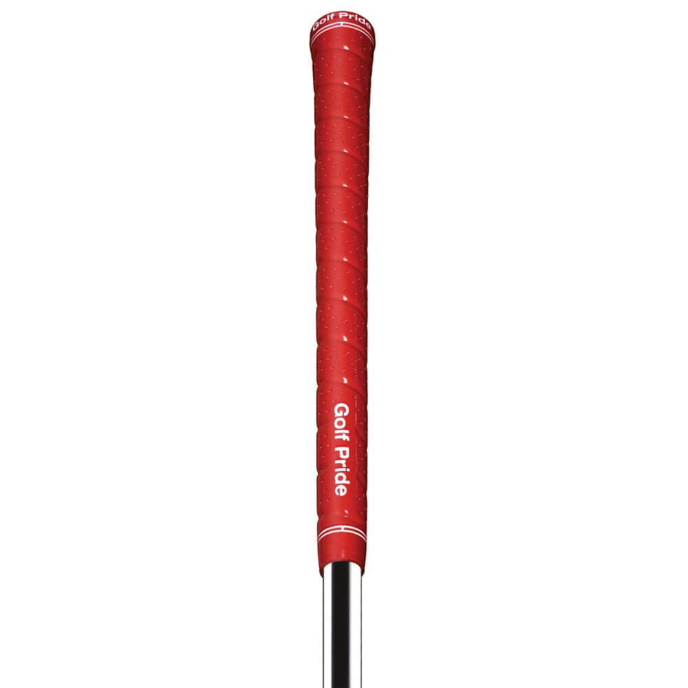 Golf Pride Tour Wrap 2G red golf grip, featuring enhanced tackiness and a soft feel for improved performance.
