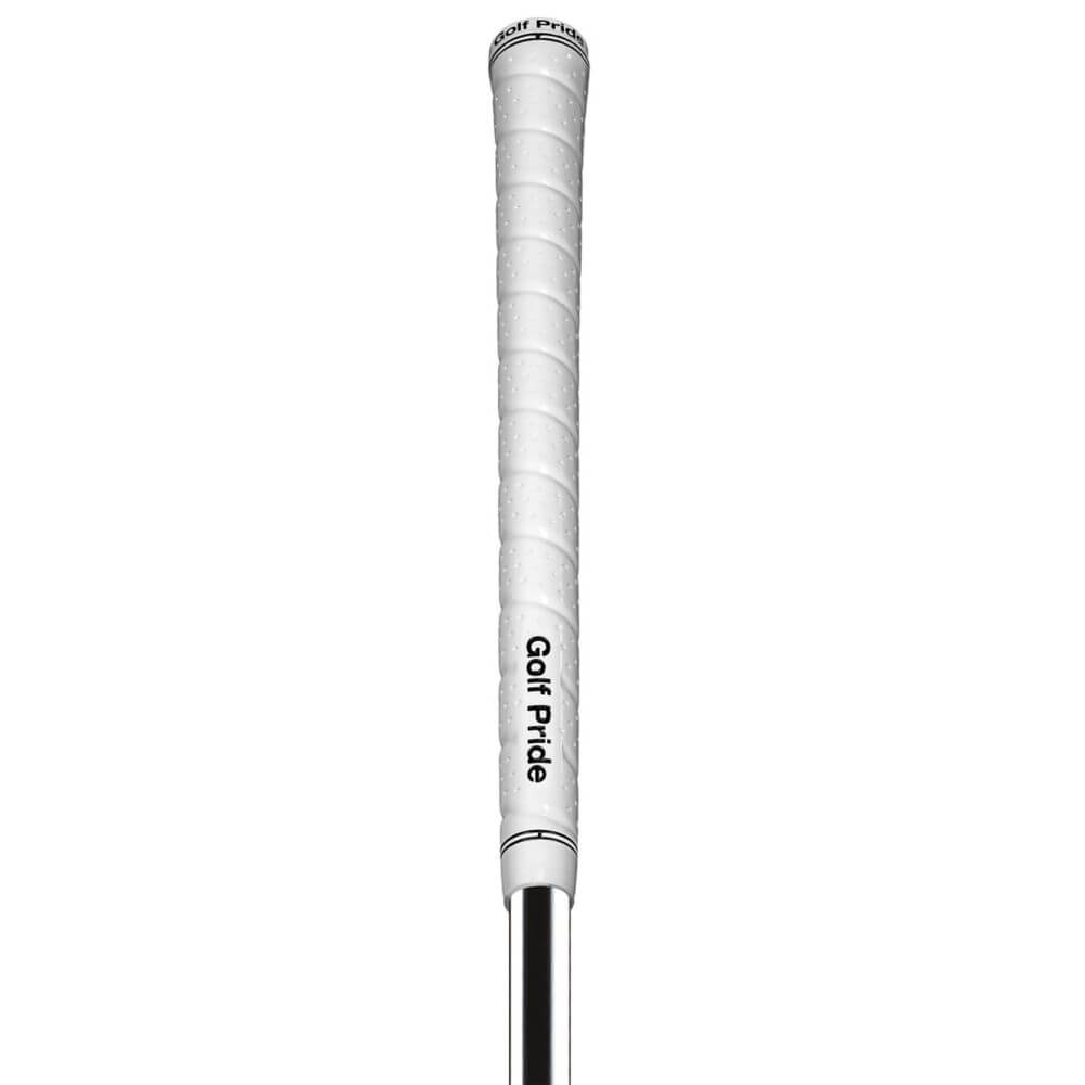 Golf Pride Tour Wrap 2G golf grip in white, featuring soft feel and high-tack rubber for enhanced performance.