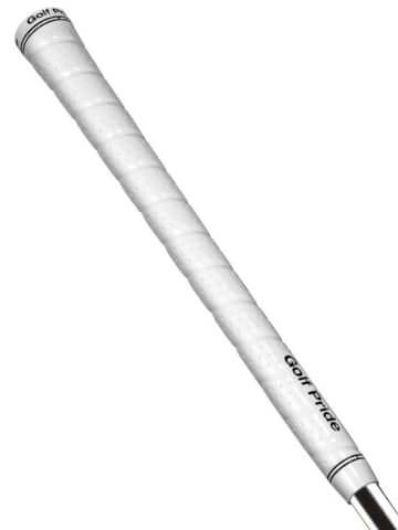 Golf Pride Tour Wrap 2G golf grip in white, featuring enhanced tackiness and soft feel for superior grip performance.