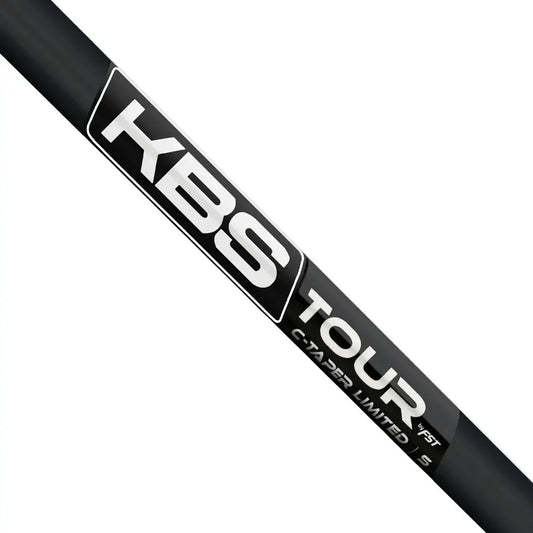KBS C-Taper Black Matte Iron Shaft showcasing logo and design details for enhanced shot control and low spin.