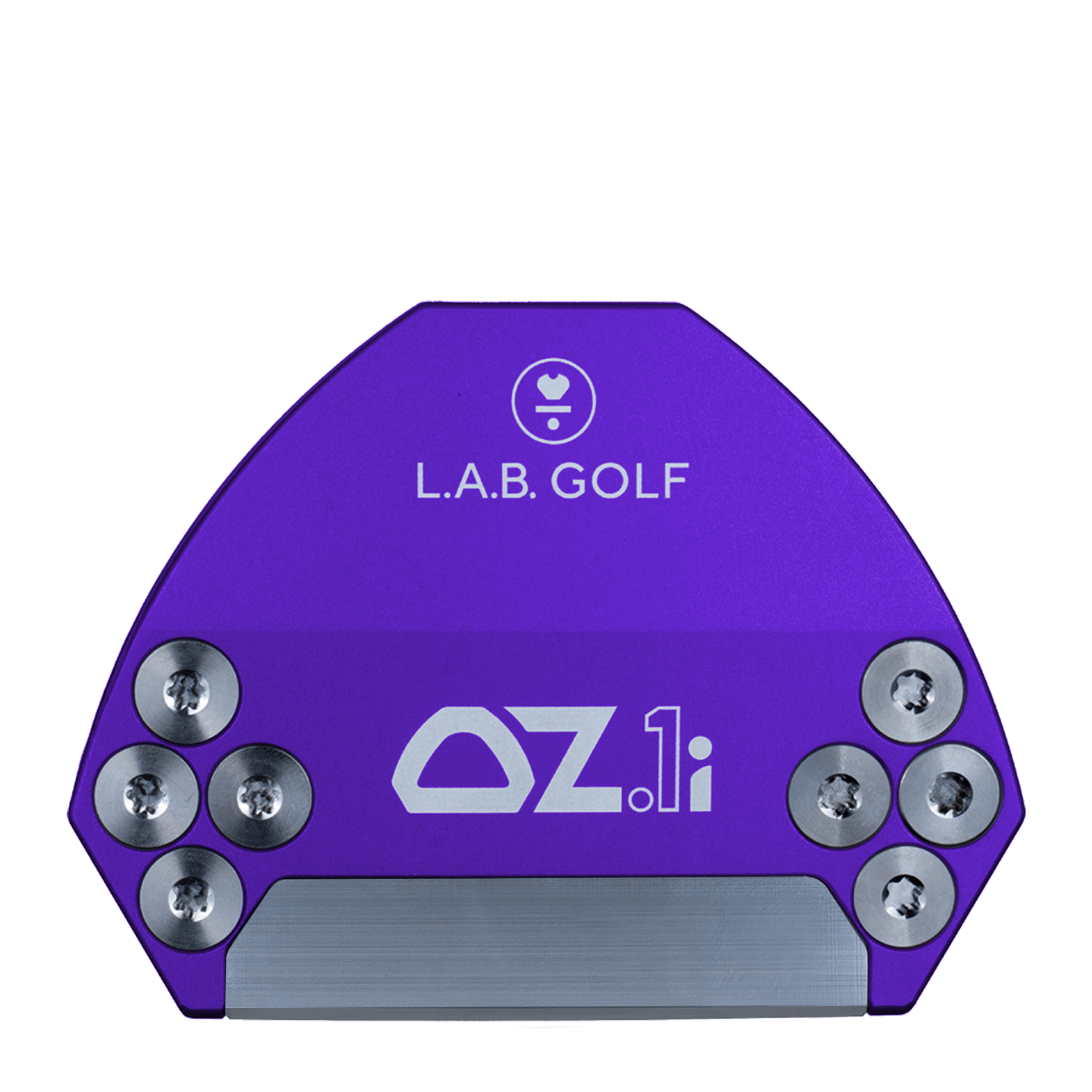 L.A.B. Golf OZ.1i Custom Putter in purple with stainless steel insert and adjustable weights