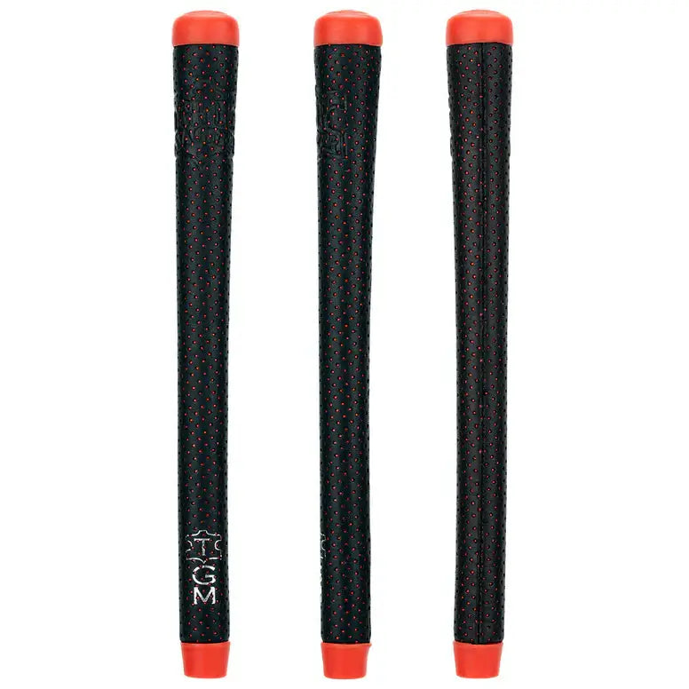 Master Sewn Black Swinger Grip featuring aggressive perforation for enhanced traction and control in wet conditions.