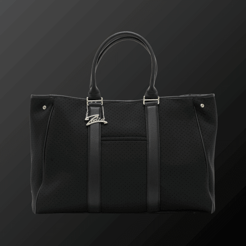 Zodia Neoprene Tote Bag Boston in black with stylish design, durable materials, and metal charm detail.