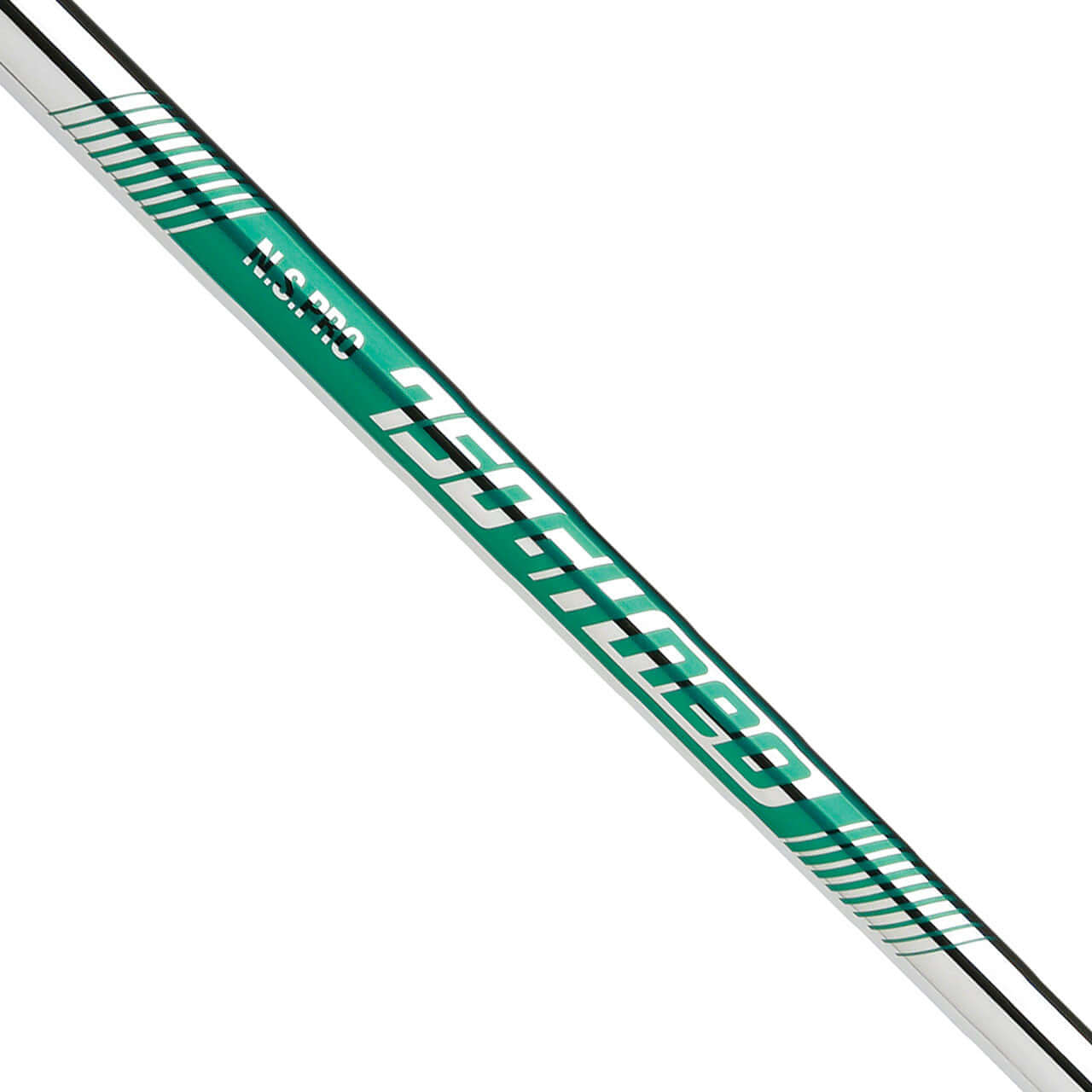 Nippon N.S. PRO 750GH NEO iron shaft in green and silver, designed for average golfers with lightweight construction.
