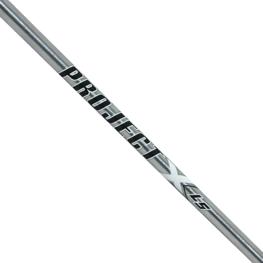 Project X LS Iron Shaft .355 with brushed chrome finish for low spin performance.