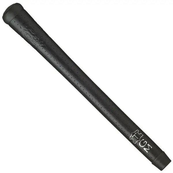 Black Cabretta leather laced golf grip with perforations, designed for enhanced tackiness and performance.