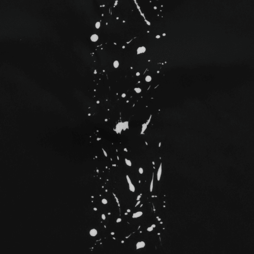 Zodia Splash Polo Shirt monotone design featuring splash patterns on a black background, perfect for summer wear.