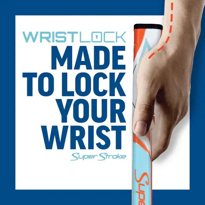 SuperStroke WristLock putter grip designed to lock wrists for better putting consistency and control in golf.