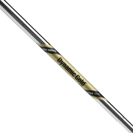 Ture Temper Dynamic Gold Tour Issue Iron Shaft .355 in chrome finish, known for precision and performance in golf.