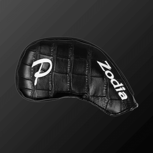 Zodia Iron Cover, sleek black design, stain-resistant and waterproof, velour protection for golf clubs.