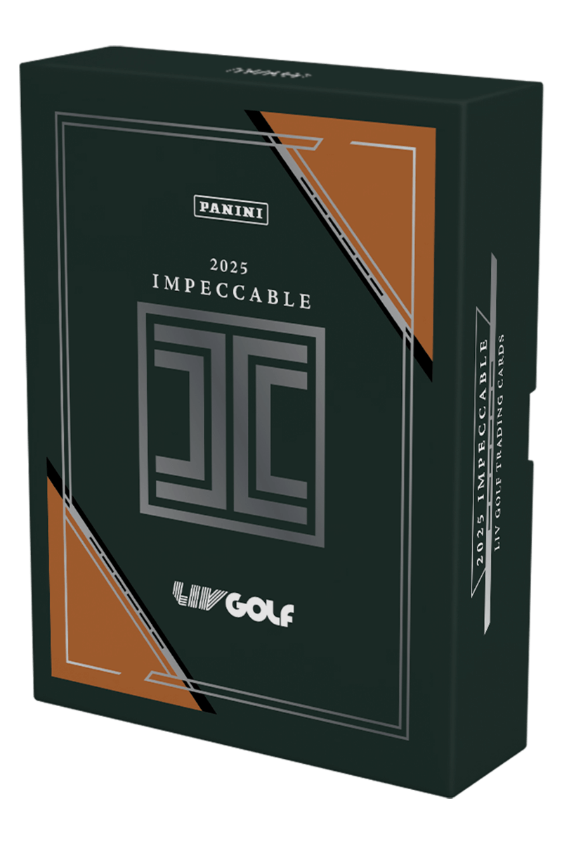 2025 Panini Impeccable LIV Golf Hobby Box (Pre Order) packaging with vibrant design and LIV Golf logo.