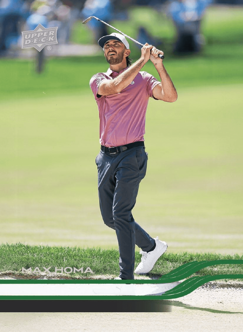 2025 Upper Deck Golf Hobby Box (Pre Order) featuring golfer Max Homa swinging on the course.