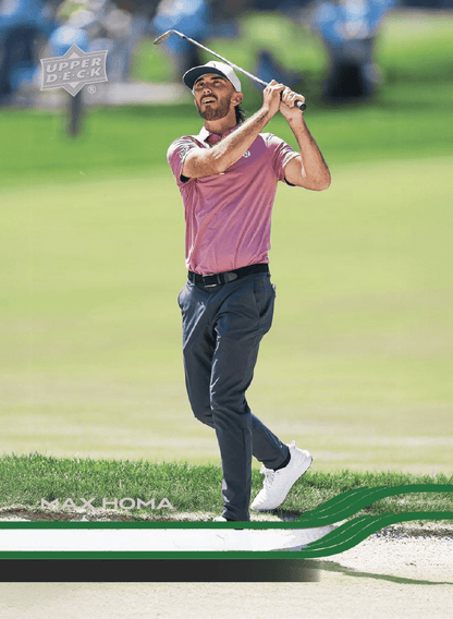 2025 Upper Deck Golf Hobby Box (Pre Order) featuring golfer Max Homa swinging on the course.