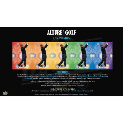 2026 Upper Deck Allure Golf Hobby Box (Pre Order) colorful inserts showcasing Color Flow features.