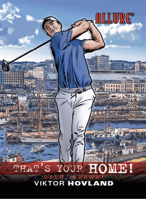 2026 Upper Deck Allure Golf Hobby Box (Pre Order) featuring golfer Viktor Hovland in Oslo, Norway.