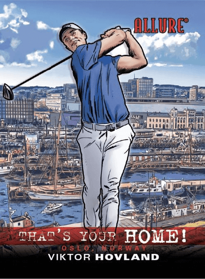 2026 Upper Deck Allure Golf Hobby Box (Pre Order) featuring golfer Viktor Hovland in Oslo, Norway.