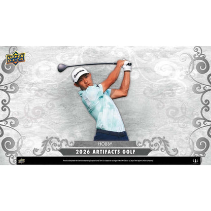 2026 Upper Deck Artifacts Golf Hobby Box (Pre Order) featuring golfer in action.