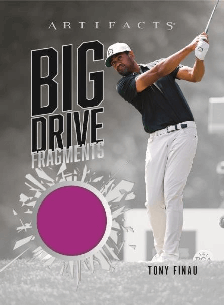 2026 Upper Deck Artifacts Golf Hobby Box (Pre Order) showcasing Tony Finau's Big Drive Fragments card.