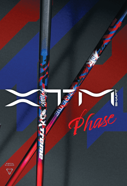 XTM PHASE Shaft showcasing its vibrant design and branding details in an eye-catching layout.