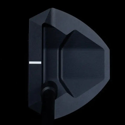L.A.B. OZ.1i HS Standard Putter front view showcasing its heel-shafted design and sleek black finish.