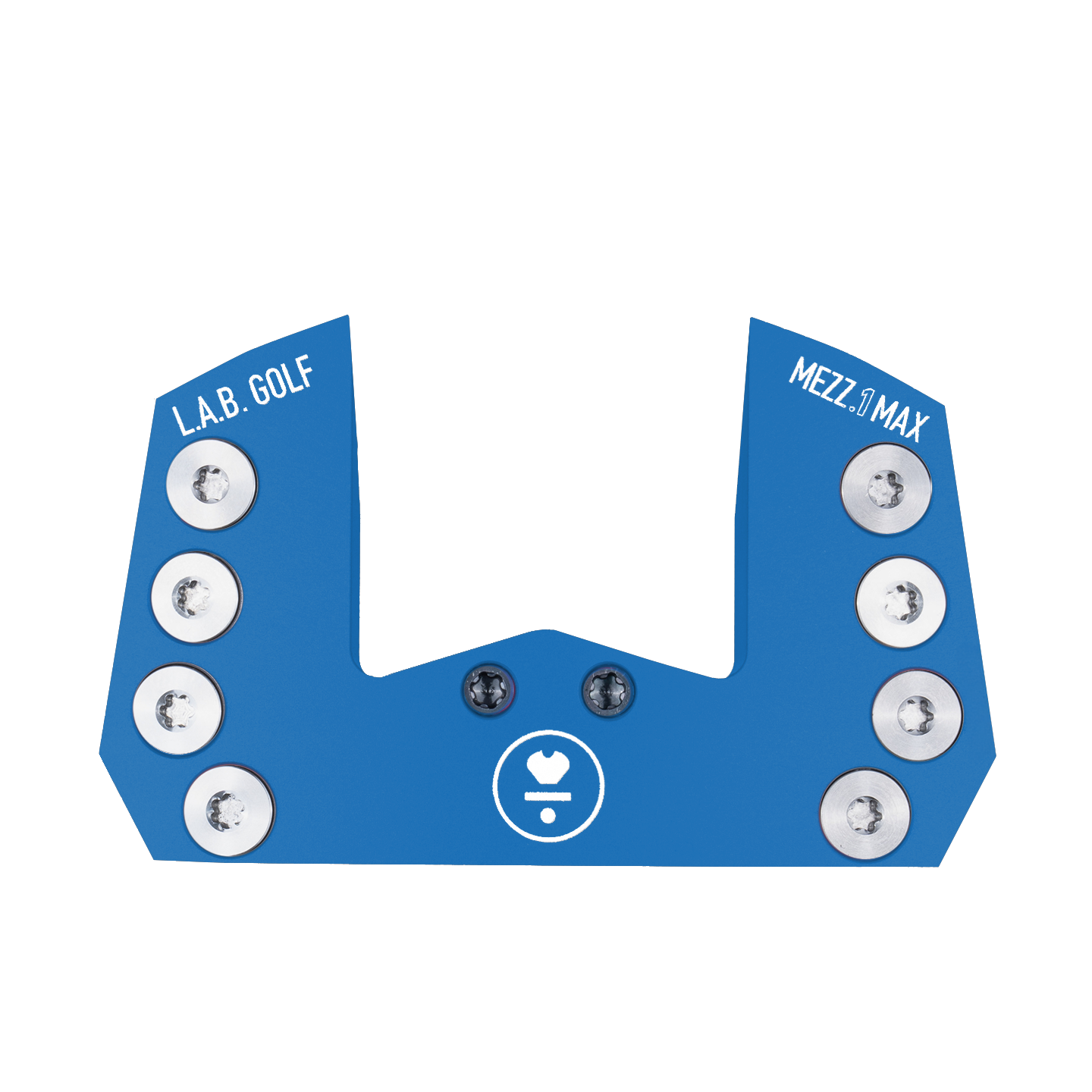 L.A.B. Golf MEZZ.1 MAX custom blue putter design showcasing unique Lie Angle Balance features.