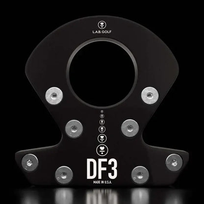 L.A.B. Golf DF3 Stock Putter front view showcasing its unique design and build features.