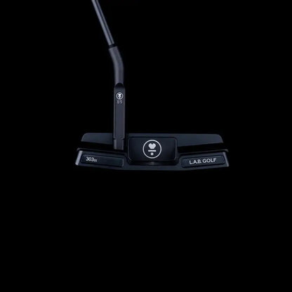 L.A.B. Golf Link.2.1 Standard Putter showcasing its unique design against a black background.