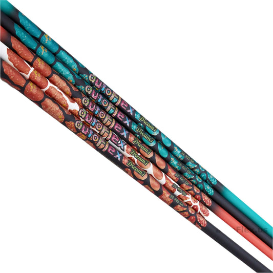 autoFlex Dream 7 Driver Shaft displayed in various designs and colors, showcasing premium Japanese carbon material.