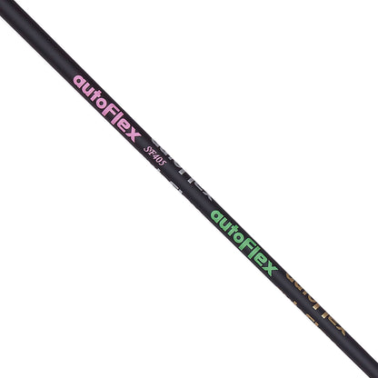 autoFlex Original Driver Shaft featuring a sleek black design with colorful branding.