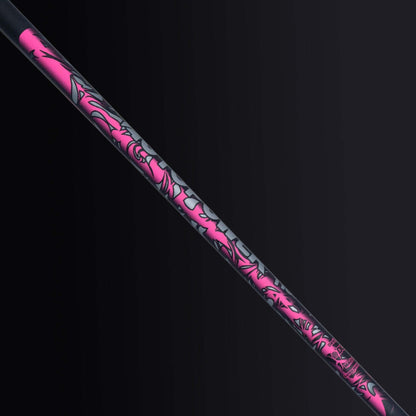 AutoPower Flex Driver Shaft with eye-catching pink design and black background, assembled with free adapter and grip.