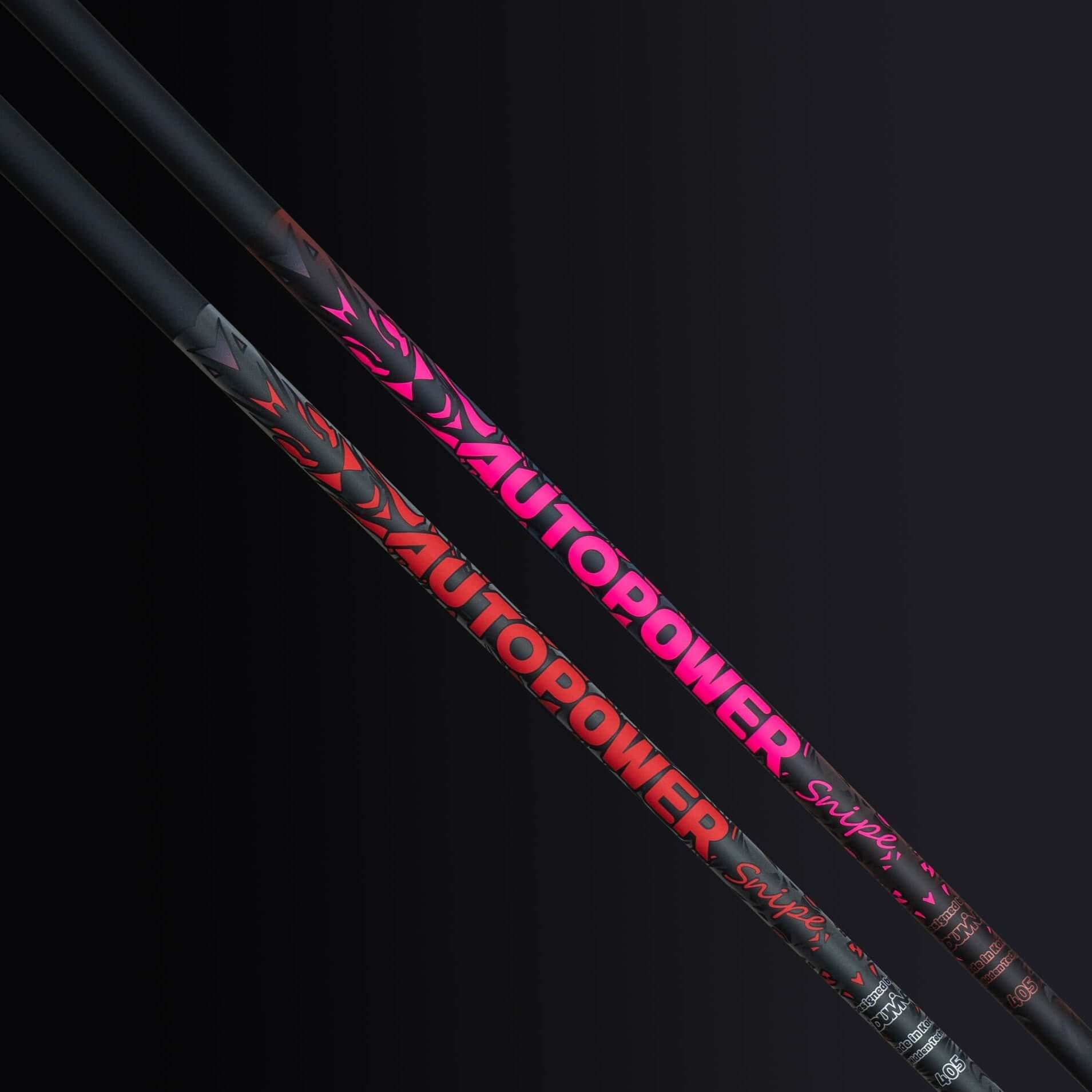AutoPower Snipe Driver Shaft with free adapter and grip on a dark background.